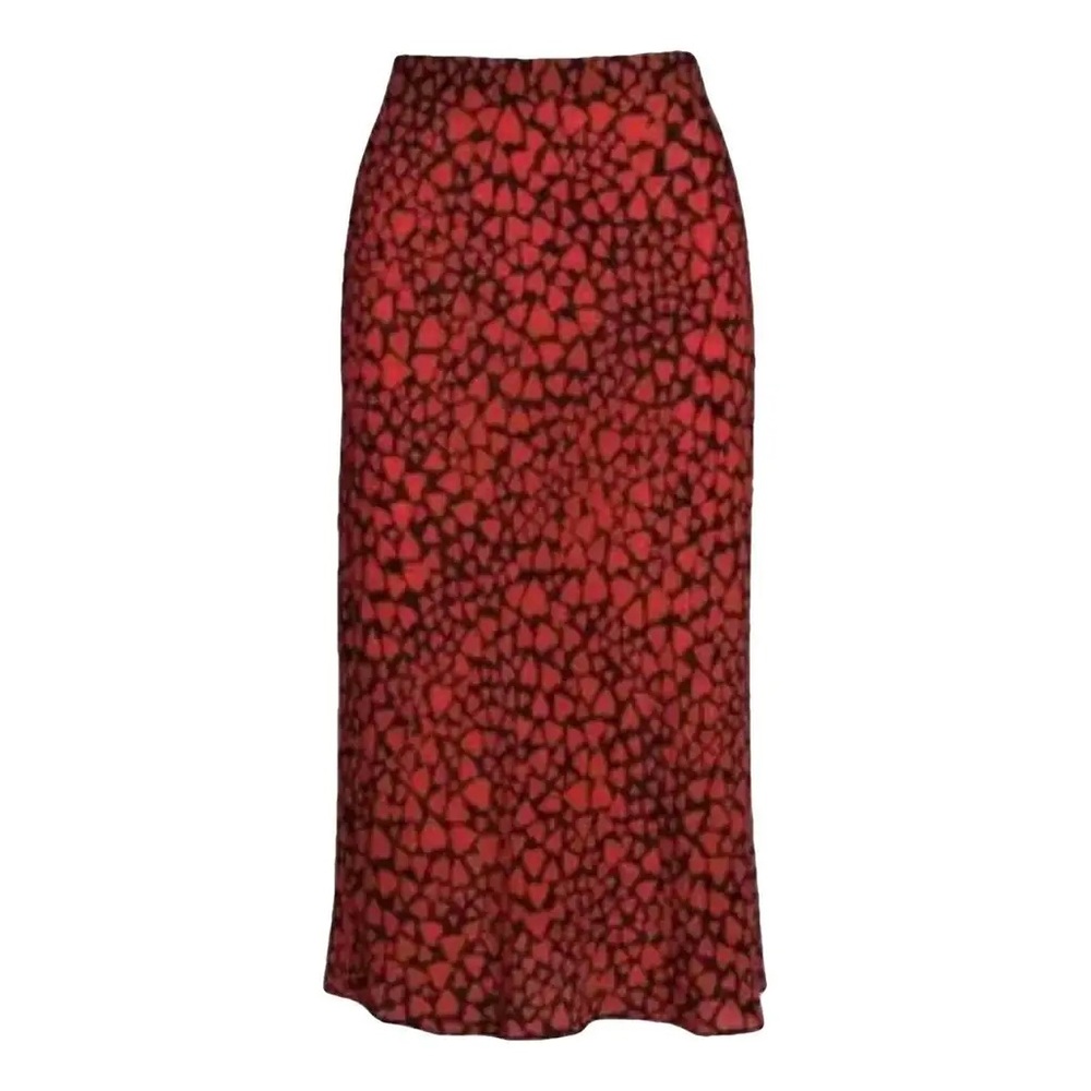 Realisation Par Red and Black heart Midi Skirt